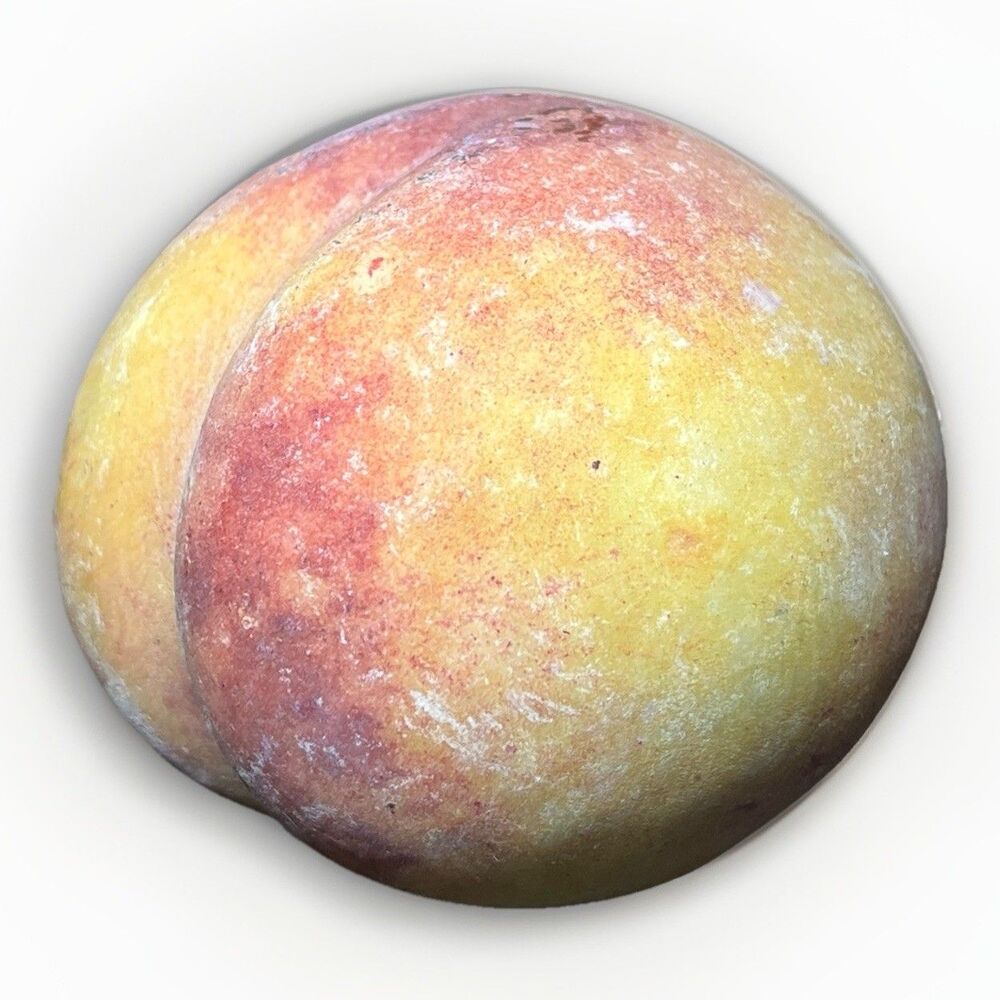 Vintage Italian Alabaster Stone Fruit Apple Tangerine Peach Trio Hand Carved - Picture 6 of 10